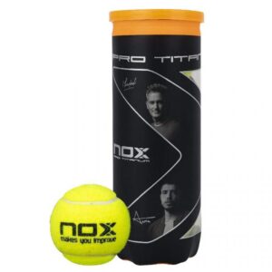 Bote de 3 pelotas de pádel nox pro titanium
