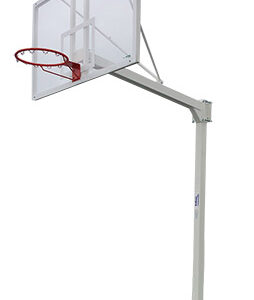 Juego de 2 canastas baloncesto deluxe monotubo fijas con base para anclaje -sin tablero ni aro-