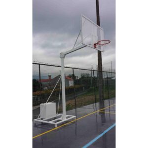 Juego de 2 canastas baloncesto deluxe monotubo tubo 100 trasladable 2 ruedas con carro -sin tablero, aro