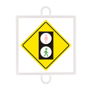 Panel de señalización tráfico de advertencia nº 4 (peatones verde)