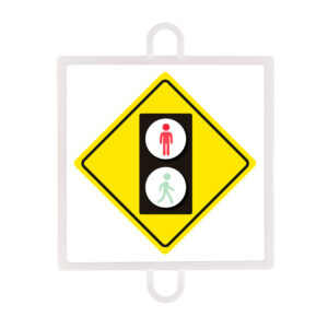 Panel de señalización tráfico de advertencia nº 5 (peatones rojo)