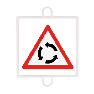 Panel de señalización tráfico de peligro nº 1 (intersección giratoria)