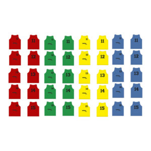 Set 5 petos softee numerados del 11 al 15